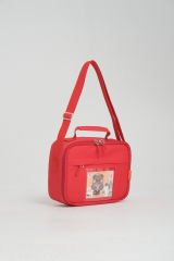 Roxbros Kore Kawaii Tarzı Aksesuarlı Çocuk Beslenme Çantası - Isı Yalıtımlı Termoslu Beslenme Çantası (KIRMIZI)