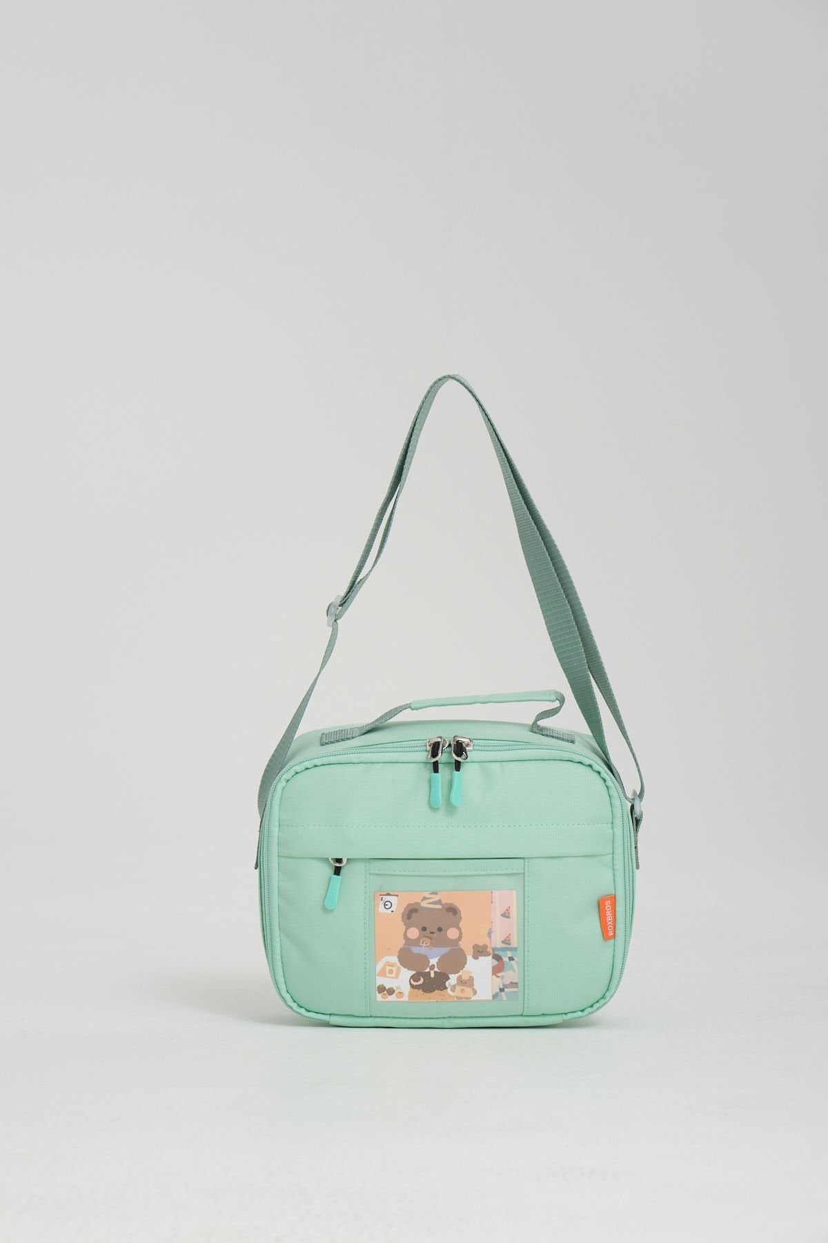 Roxbros Kore Kawaii Tarzı Aksesuarlı Çocuk Beslenme Çantası - Isı Yalıtımlı Termoslu Beslenme Çantası (SU YESILI)