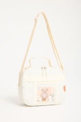 Roxbros Kore Kawaii Tarzı Aksesuarlı Çocuk Beslenme Çantası - Isı Yalıtımlı Termoslu Beslenme Çantası (KREM)