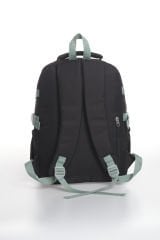 Roxbros Kore Kawaii Tarzı Dondurma Desenli Çok Bölmeli Ilkokul Sırt Çantası, Kız Çocuk Okul Çantası (SIYAH - SU YESILI)