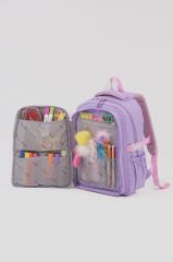 Roxbros Kore Tarzı Unicorn Figürlü Çok Bölmeli Ilkokul Sırt Çantası, Kız Çocuk Okul Çantası (BEJ - KAHVERENGI)