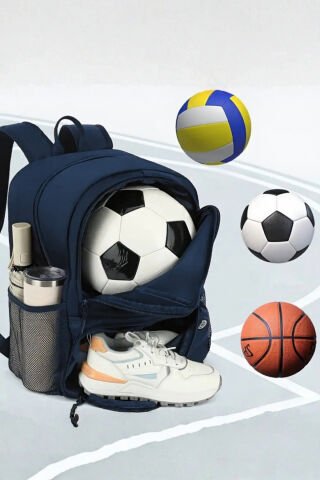Spor Sırt Çantası - Futbol, Basketbol, Voleybol Topu ve Ayakkabı Bölmeli Antrenman Çantası
