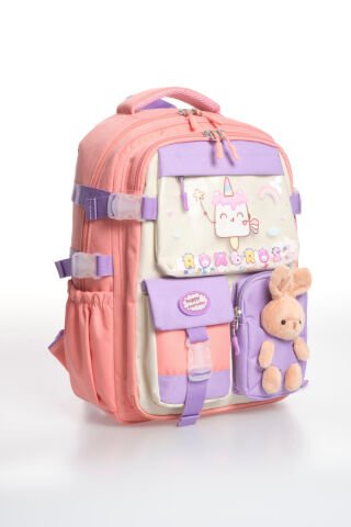 Kore Kawaii Tarzı Dondurma Desenli Çok Bölmeli Ilkokul Sırt Çantası, Kız Çocuk Okul Çantası