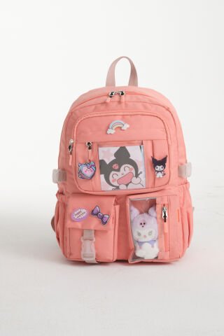 Kawaii Kore Tarzı Kuromi Okul Çantası, Termal Beslenme ve Kalemlikli İlkokul Sırt Çantası Set