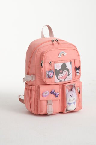 Kawaii Kore Tarzı Kuromi Okul Çantası, Termal Beslenme ve Kalemlikli İlkokul Sırt Çantası Set