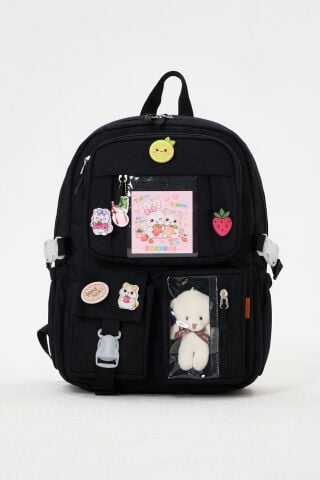 Roxbros Lisanslı Kore Tarzı Kawaii Aksesuarlı Kız Çocuk İlkokul Çantası + Ayıcıklı Okul Ça