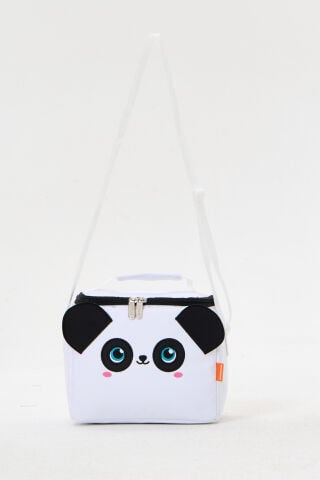 Roxbros Panda Figürlü Termal Beslenme Çantası Siyah Beyaz - Isı Yalıtımlı Kız & Erkek Çocuk Kreş Anaokulu İlkokul