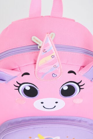 Roxbros Lisanslı Unicorn Figürlü Pembe Kız Çocuk Anaokulu Sırt Çantası ve Isı Yalıtımlı Beslenme Çantası Seti