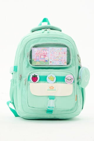 Roxbros Kawaii 3'lü İlkokul Okul Çantası Seti Mint Kız Çocuk Beslenme Çantalı Kalemlikli
