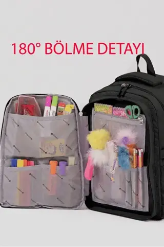 Kore Tarzı Dinozor Desenli Erkek Çocuk Ortopedik Okul Sırt Çantası Organizerli İlkokul Çantası