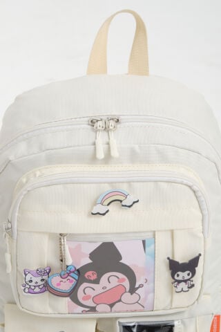 Kawaii Kore Tarzı Kuromi Okul Çantası, Termal Beslenme ve Kalemlikli İlkokul Sırt Çantası Set (Siyah)