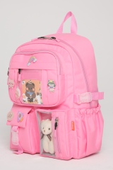 Roxbros Kawaii Kore Tarzı Okul Çantası Aksesuarlı Kız Çocuk ve Erkek Çocuk Sırt Çantası AÇ - detay