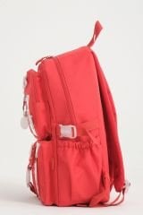 Roxbros Kawaii Kore Tarzı Okul Çantası Aksesuarlı Kız Çocuk ve Erkek Çocuk Sırt Çantası RED