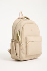 Roxbros Krem Dört Bölmeli Okul Sırt Çantası – Laptop Bölmeli, Su Geçirmez ve Dayanıklı Tasarım