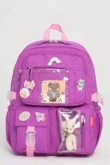 Roxbros Kawaii Kore Tarzı Aksesuarlı 3'lü Set Çocuk İlkokul Çantası Kalemlikli Beslenme Ça - detay görünüm