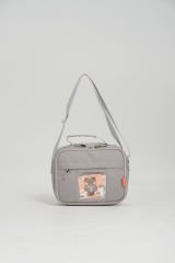 Roxbros Kawaii Kore Tarzı Aksesuarlı 3'lü Set Çocuk İlkokul Çantası Kalemlikli Beslenme Çantalı Sırt Çantası (GRI)