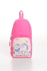 Roxbros Unicorn Figürlü 3'lü Kız Çocuk Okul Çantası Seti - Kalemlik ve Termal Beslenmeli İlkokul Çantası (Fuşya - Su Yeşili)