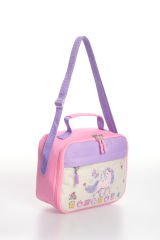 Roxbros Unicorn Figürlü 3'lü Kız Çocuk Okul Çantası Seti - Kalemlik ve Termal Beslenmeli İlkokul Çantası (Pembe - Lila)