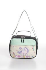 Roxbros Unicorn Figürlü 3'lü Kız Çocuk Okul Çantası Seti - Kalemlik ve Termal Beslenmeli İlkokul Çantası (Su Yeşili - Lila)