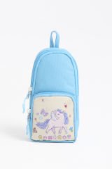 Roxbros Unicorn Figürlü 3'lü Kız Çocuk Okul Çantası Seti - Kalemlik ve Termal Beslenmeli İlkokul Çantası (Siyah - Turkuaz)