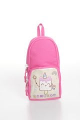 Roxbros Dondurma Figürlü 3'lü Kız Çocuk Okul Çantası Seti - Kalemlik ve Termal Beslenmeli İlkokul Çantası (Fuşya - Su Yeşili)