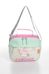 Roxbros Dondurma Figürlü 3'lü Kız Çocuk Okul Çantası Seti - Kalemlik ve Termal Beslenmeli İlkokul Çantası (Fuşya - Su Yeşili)