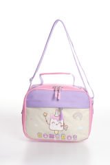 Roxbros Dondurma Figürlü 3'lü Kız Çocuk Okul Çantası Seti - Kalemlik ve Termal Beslenmeli İlkokul Çantası (Pembe - Lila)