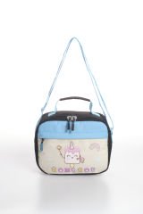 Roxbros Dondurma Figürlü 3'lü Kız Çocuk Okul Çantası Seti - Kalemlik ve Termal Beslenmeli İlkokul Çantası (Siyah - Turkuaz)