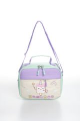 Roxbros Dondurma Figürlü 3'lü Kız Çocuk Okul Çantası Seti - Kalemlik ve Termal Beslenmeli İlkokul Çantası (Su Yeşili - Lila)