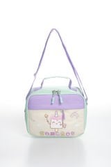 Roxbros Dondurma Figürlü 3'lü Kız Çocuk Okul Çantası Seti - Kalemlik ve Termal Beslenmeli İlkokul Çantası (Su Yeşili - Lila)