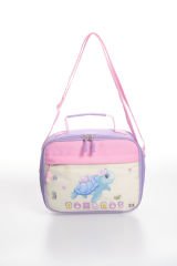 Roxbros Kaplumbağa Figürlü 3'lü Kız Çocuk Okul Çantası Seti - Kalemlik ve Beslenmeli İlkokul Sırt Çantası (Lila - Pembe)