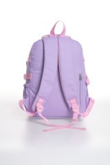 Roxbros Kaplumbağa Figürlü 3'lü Kız Çocuk Okul Çantası Seti - Kalemlik ve Beslenmeli İlkokul Sırt Çantası (Lila - Pembe)