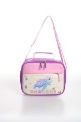 Roxbros Kaplumbağa Figürlü 3'lü Kız Çocuk Okul Çantası Seti - Kalemlik ve Beslenmeli İlkokul Sırt Çantası (Mor - Pembe)