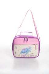 Roxbros Kaplumbağa Figürlü 3'lü Kız Çocuk Okul Çantası Seti - Kalemlik ve Beslenmeli İlkokul Sırt Çantası (Mor - Pembe)