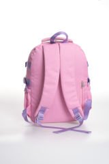 Roxbros Kaplumbağa Figürlü 3'lü Kız Çocuk Okul Çantası Seti - Kalemlik ve Beslenmeli İlkokul Sırt Çantası (Pembe - Lila)