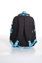 Roxbros Kaplumbağa Figürlü 3'lü Kız Çocuk Okul Çantası Seti - Kalemlik ve Beslenmeli İlkokul Sırt Çantası (Siyah - Turkuaz)