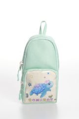 Roxbros Kaplumbağa Figürlü 3'lü Kız Çocuk Okul Çantası Seti - Kalemlik ve Beslenmeli İlkokul Sırt Çantası (Su Yeşili - Lila)