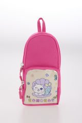 Roxbros Sevimli Kedi Desenli 3'lü Kız Çocuk Okul Çantası Seti -Kalemlik ve Termal Beslenmeli İlkokul Çantası (Fuşya - Su Yeşili)