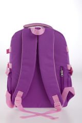 Roxbros Sevimli Kedi Desenli 3'lü Kız Çocuk Okul Çantası Seti -Kalemlik ve Termal Beslenmeli İlkokul Çantası (Mor - Pembe)