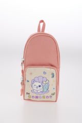 Roxbros Sevimli Kedi Desenli 3'lü Kız Çocuk Okul Çantası Seti -Kalemlik ve Termal Beslenmeli İlkokul Çantası (Pudra - Lila)