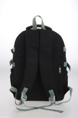 Roxbros Sevimli Kedi Desenli 3'lü Kız Çocuk Okul Çantası Seti -Kalemlik ve Termal Beslenmeli İlkokul Çantası (Siyah - Su Yeşili)