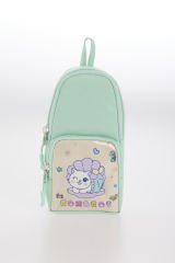 Roxbros Sevimli Kedi Desenli 3'lü Kız Çocuk Okul Çantası Seti -Kalemlik ve Termal Beslenmeli İlkokul Çantası (Su Yeşili - Lila)