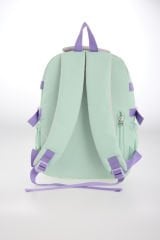 Roxbros Sevimli Kedi Desenli 3'lü Kız Çocuk Okul Çantası Seti -Kalemlik ve Termal Beslenmeli İlkokul Çantası (Su Yeşili - Lila)