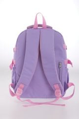 Roxbros Tavşan Figürlü 3'lü Kız Çocuk Okul Çantası Seti - Kalemlik ve Termal Beslenmeli İlkokul Çantası (Mor - Pembe)