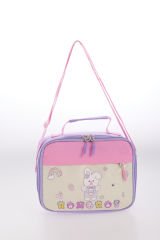 Roxbros Tavşan Figürlü 3'lü Kız Çocuk Okul Çantası Seti - Kalemlik ve Termal Beslenmeli İlkokul Çantası (Mor - Pembe)