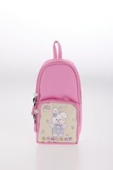 Roxbros Tavşan Figürlü 3'lü Kız Çocuk Okul Çantası Seti - Kalemlik ve Termal Beslenmeli İlkokul Çantası (Pembe -Mor)