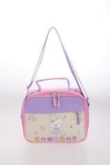 Roxbros Tavşan Figürlü 3'lü Kız Çocuk Okul Çantası Seti - Kalemlik ve Termal Beslenmeli İlkokul Çantası (Pembe -Mor)