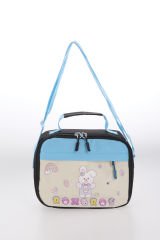 Roxbros Tavşan Figürlü 3'lü Kız Çocuk Okul Çantası Seti - Kalemlik ve Termal Beslenmeli İlkokul Çantası (Siyah - Turkuaz)