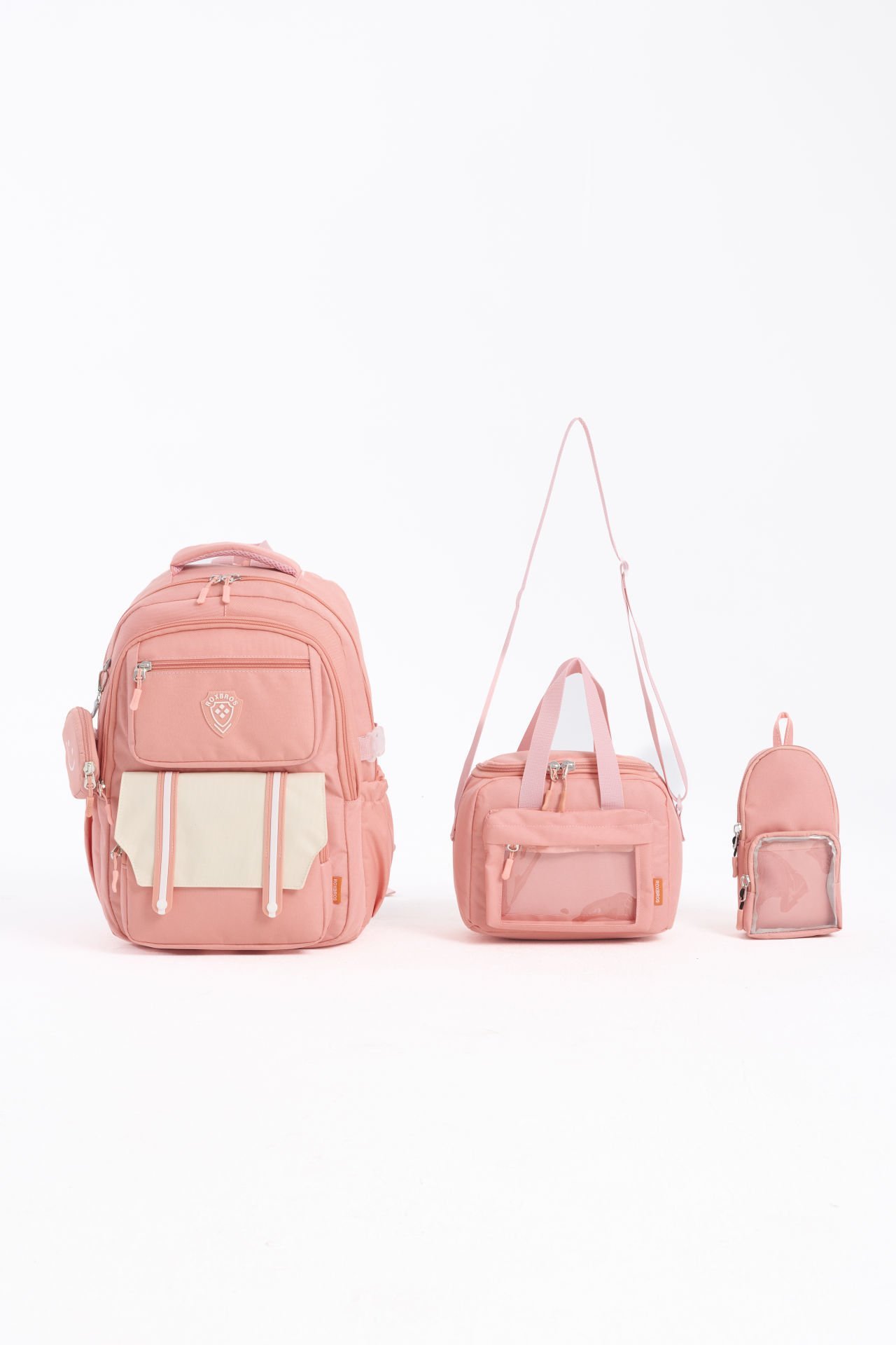 Roxbros Kız Çocuk Okul Çantası Seti & Erkek Çocuk Sırt Çantası Kalemlik ve Termal Beslenmeli İlkokul Çantası (PUDRA)