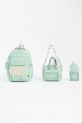 Roxbros Kız Çocuk Okul Çantası Seti & Erkek Çocuk Sırt Çantası Kalemlik ve Termal Beslenmeli İlkokul Çantası (SU YESILI)